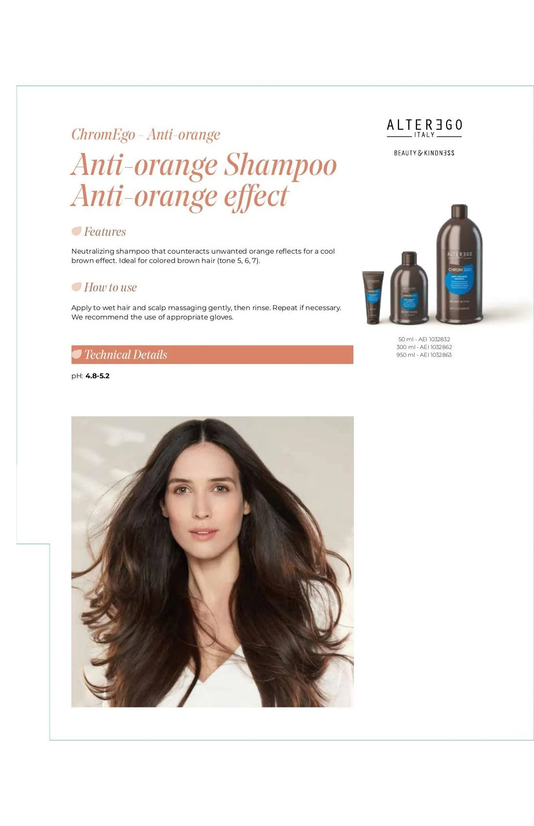 ALTER EGO AE CHROMEGO ANTI ORANGE SHAMPOO 10OZ - ALTER EGO | The Warehouse Salon