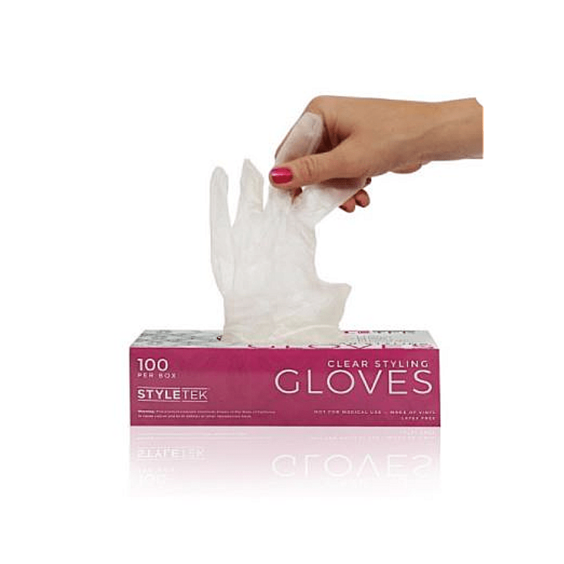 Styletek Clear Vinyl Powder Free Gloves by Styletek - Professional Hair Accessories