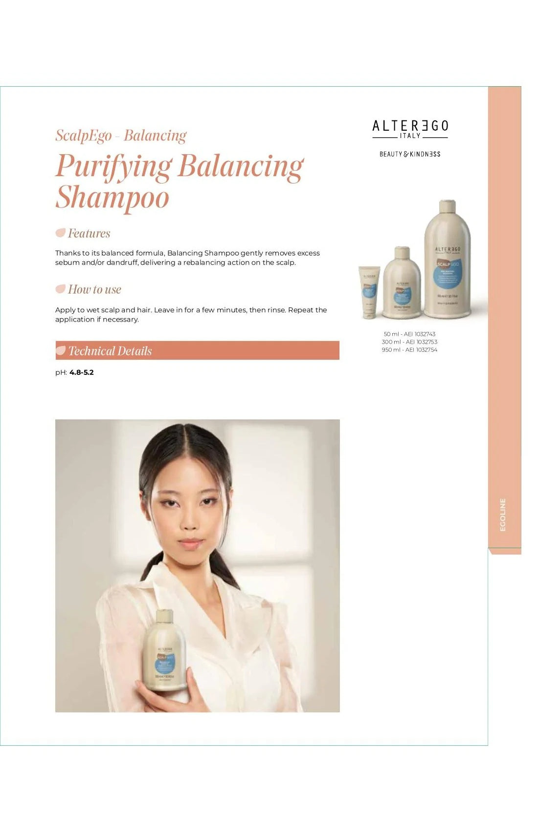 ALTER EGO AE SCALPEGO BALANCING SHAMPOO 10.14OZ - ALTER EGO | The Warehouse Salon