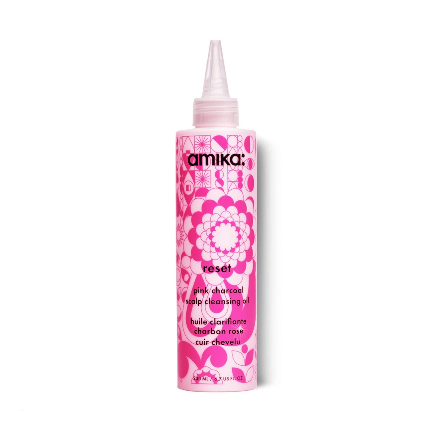 Amika Reset Pink Charcoal Scalp Cleansing Oil 6.7 oz by Amika - Professional Hair Care