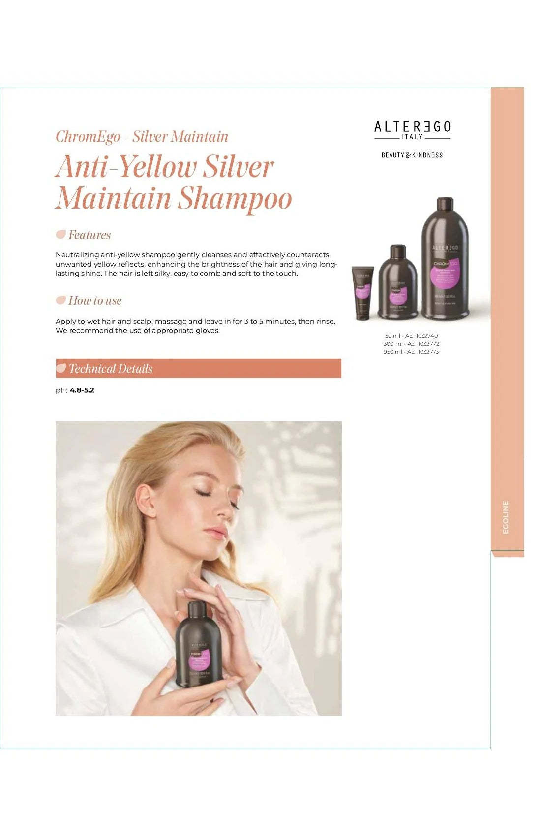 ALTER EGO AE PURE ILLUMINATING SHAMPOO 8.45OZ - ALTER EGO | The Warehouse Salon