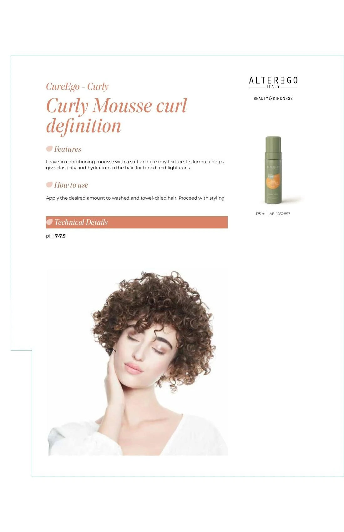 ALTER EGO AE CURLY HAIR MOUSSE 5.91 OZ - ALTER EGO | The Warehouse Salon