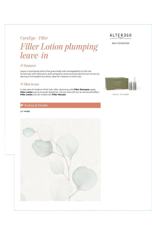 ALTER EGO AE CUREGO FILLER LOTION  12X10ML - ALTER EGO | The Warehouse Salon
