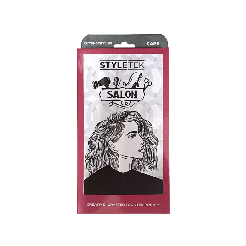 Styletek Solid Black Smooth Cutting Cape 45x60 by Styletek - Professional Cape