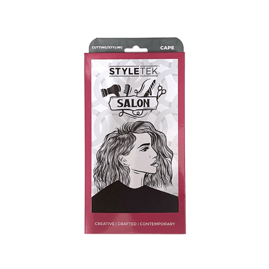 Styletek Solid Black Smooth Cutting Cape 45x60 by Styletek - Professional Cape