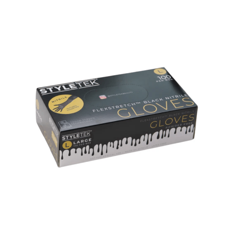 Styletek Black Nitrile Gloves 100pk by Styletek - Professional Hair Accessories