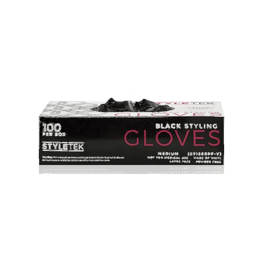 Styletek Black Powder Free Gloves 100ct by Styletek - Professional Hair Accessories