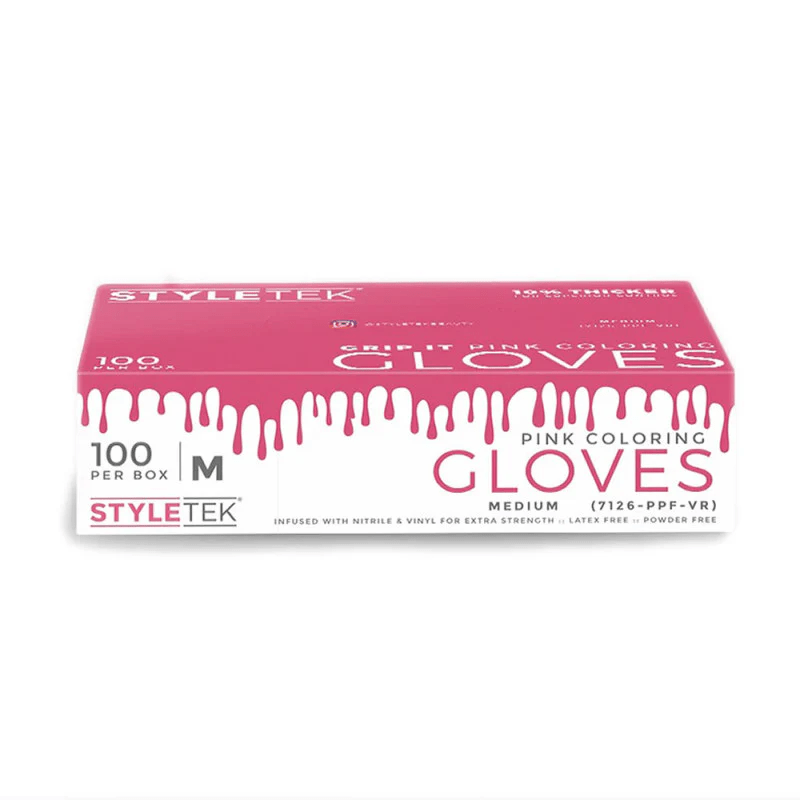 Styletek Pink Powder Free Gloves 100pk by Styletek - Professional Hair Accessories