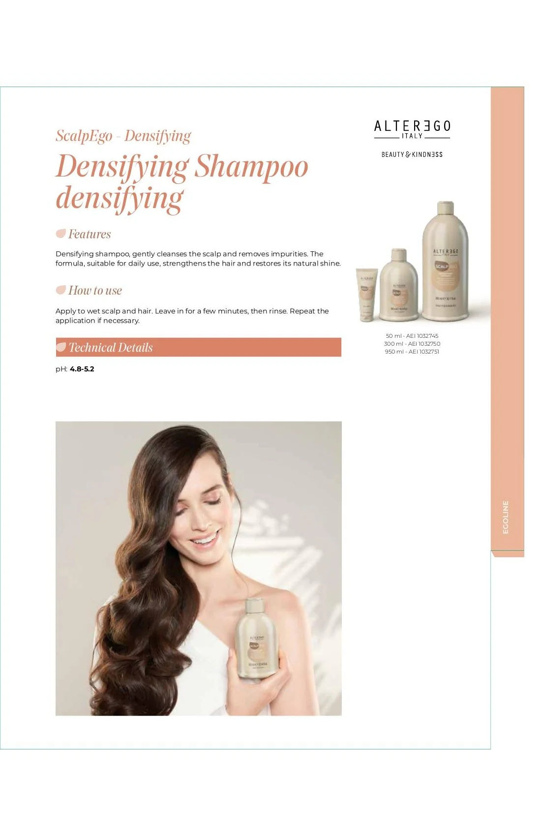 ALTER EGO AE SCALPEGO DENSIFYING SHAMPOO 10.14OZ - ALTER EGO | The Warehouse Salon