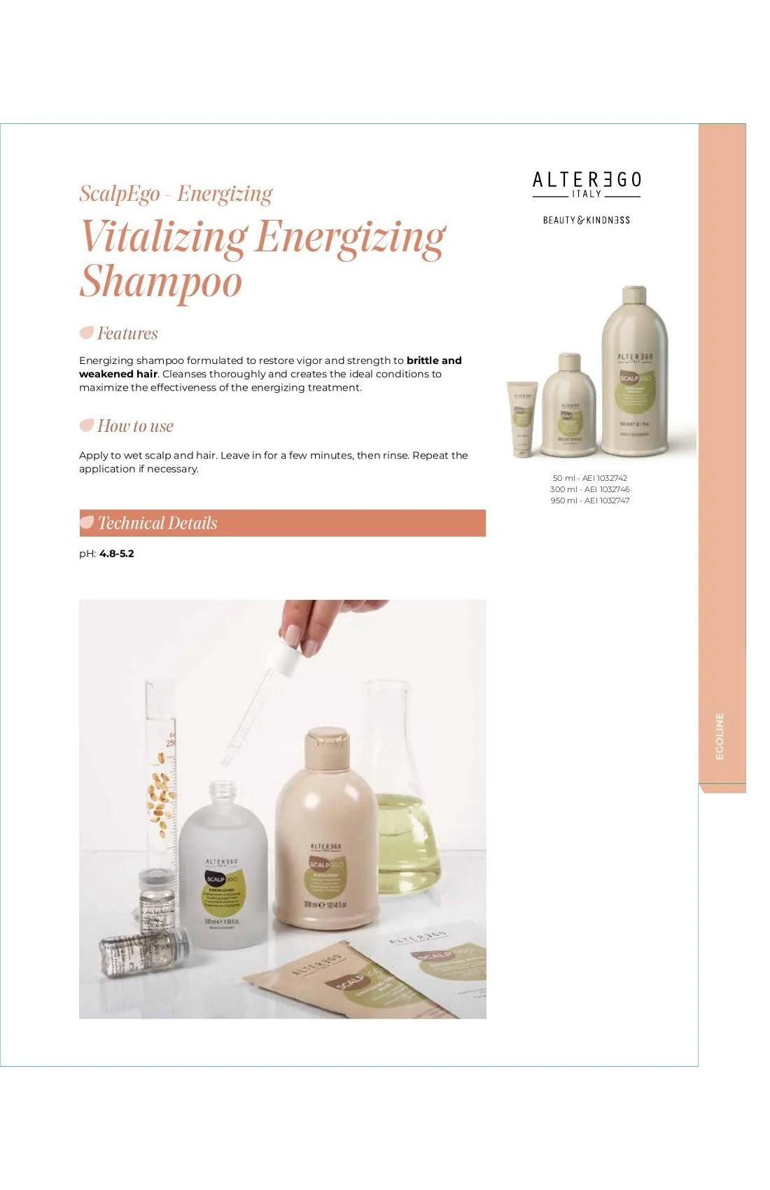ALTER EGO AE SCALPEGO ENERGIZING SHAMPOO 10.14OZ - ALTER EGO | The Warehouse Salon